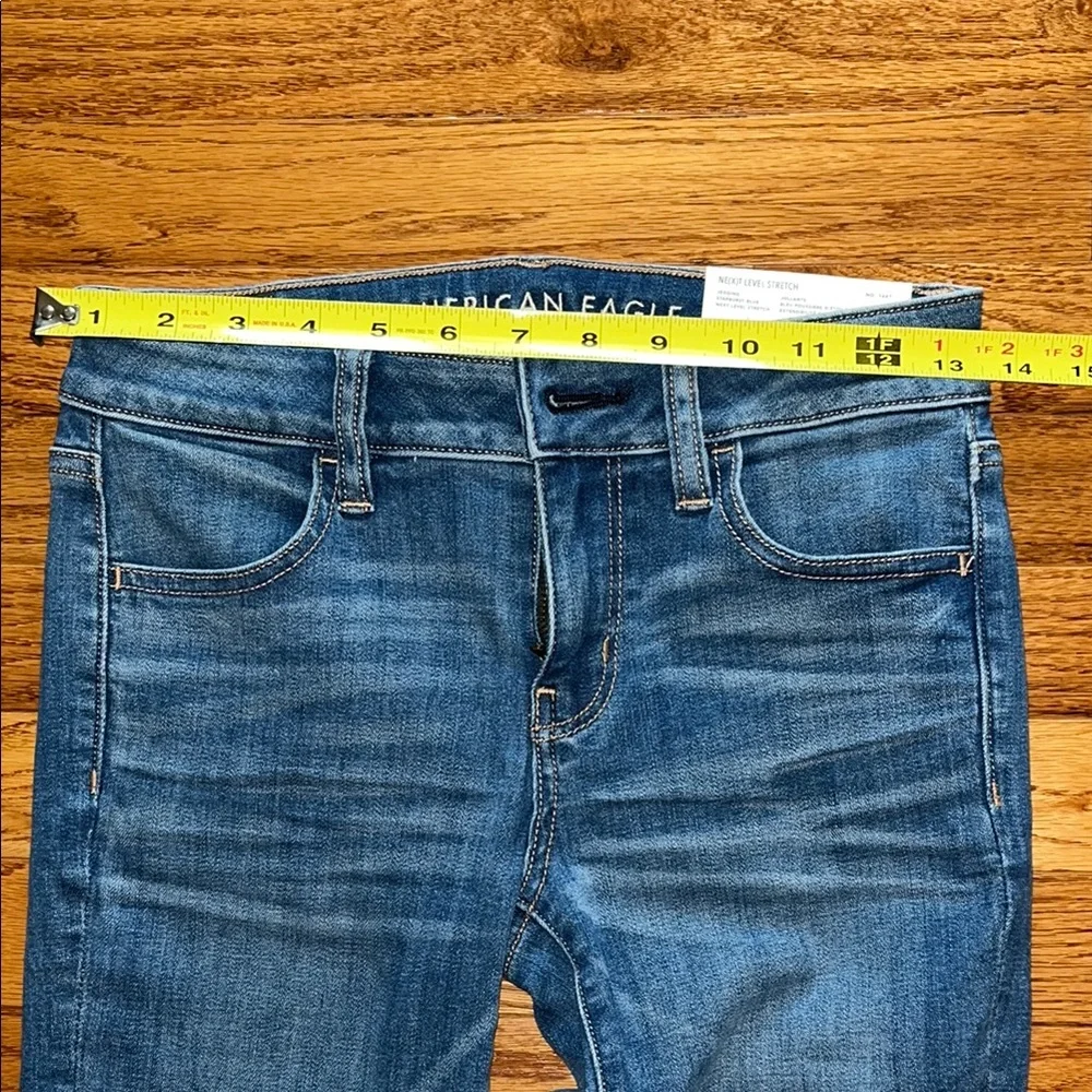 American Eagle Outfitters Blue Skinny Jeans Mid-Rise Stretch - Picture 5 of 13